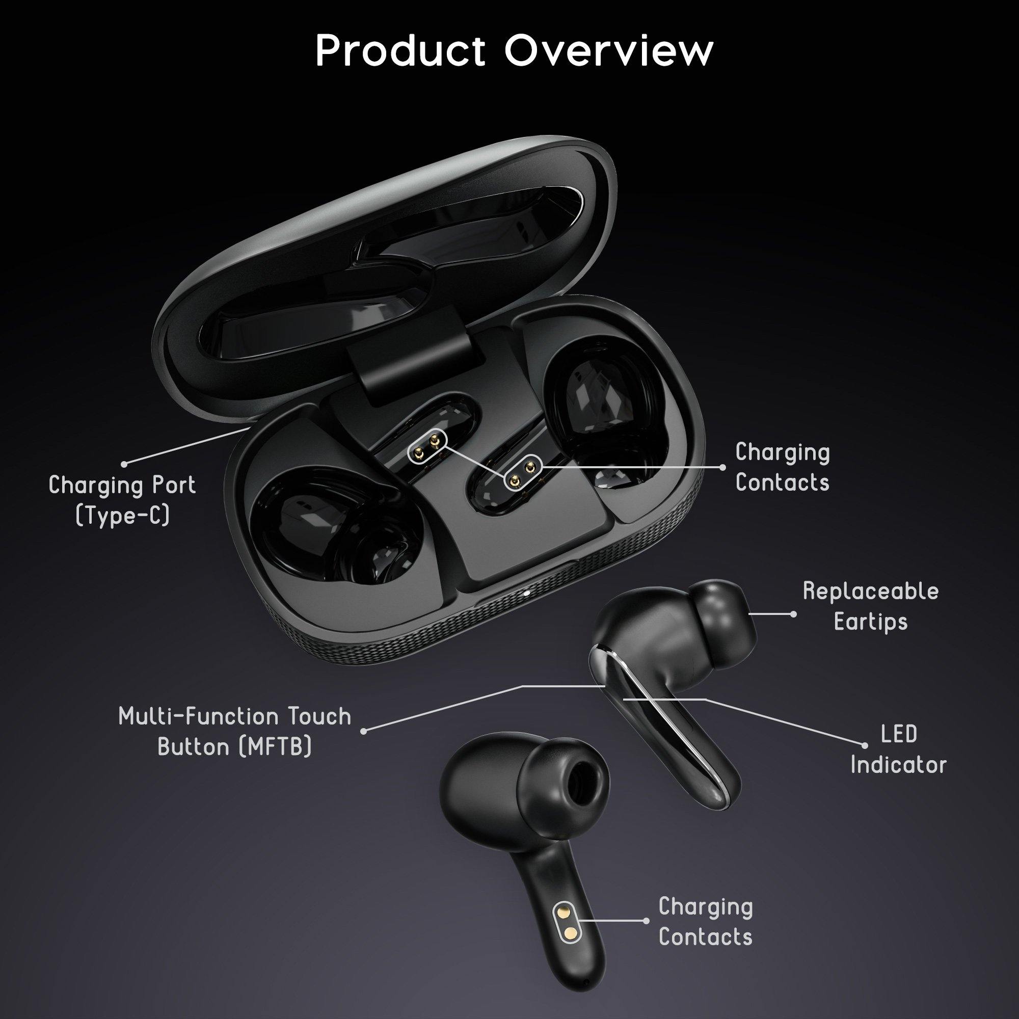 Ambrane Dots 20 True Wireless Earphones (Black) - AmbraneIndia